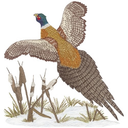 Flying Pheasant Machine Embroidery Design