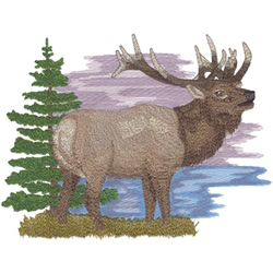 Bugling Elk Machine Embroidery Design