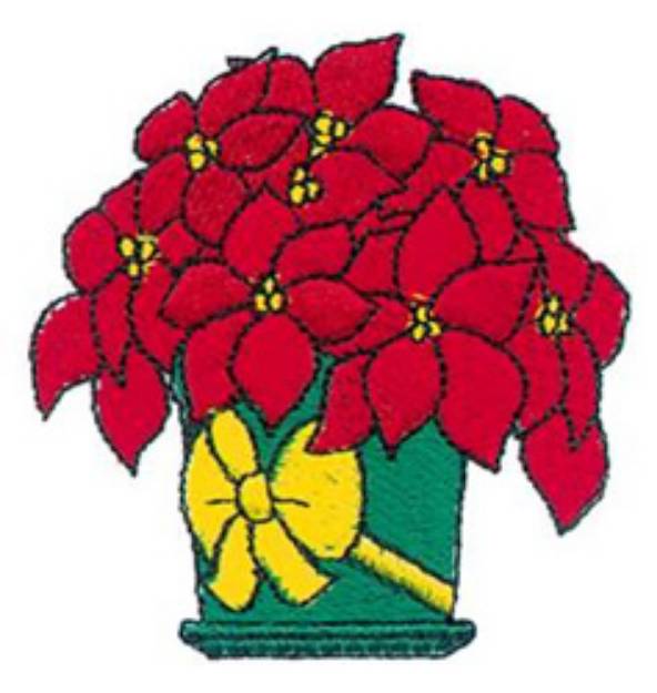 Picture of Poinsettia Machine Embroidery Design