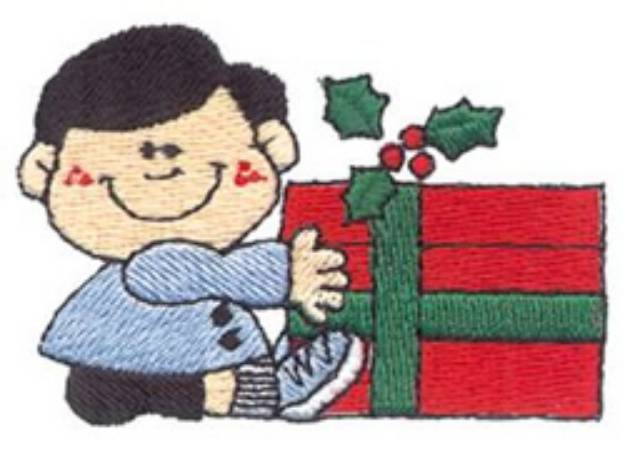 Picture of Christmas Boy Machine Embroidery Design