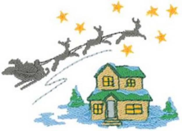 Picture of Santa & Sleigh Machine Embroidery Design