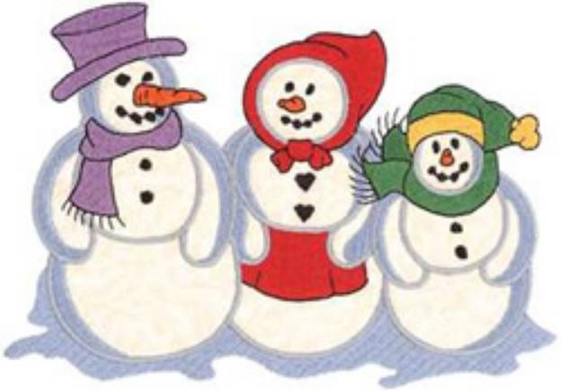 Picture of Snowpeople Applique Machine Embroidery Design