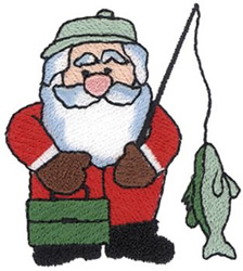 Fishing Santa Machine Embroidery Design