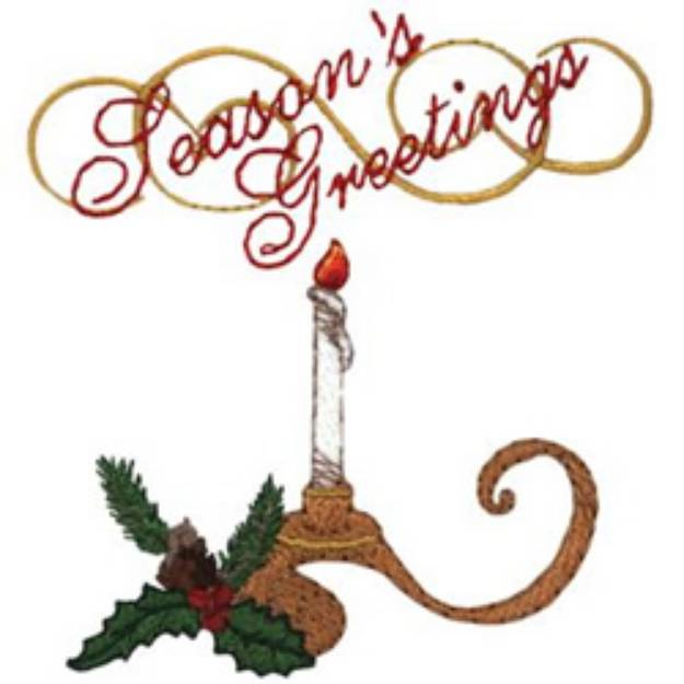 Picture of Christmas Candle Machine Embroidery Design