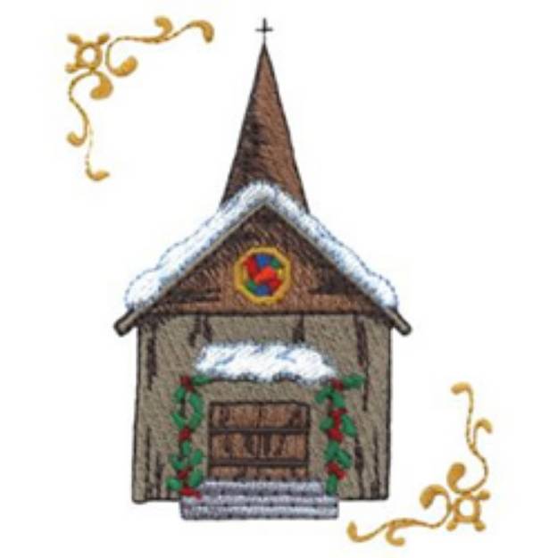 Picture of Christmas Chapel Machine Embroidery Design