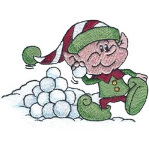 Picture of Snowball Fight Machine Embroidery Design