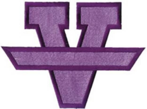 Picture of Letter V with Banner Machine Embroidery Design