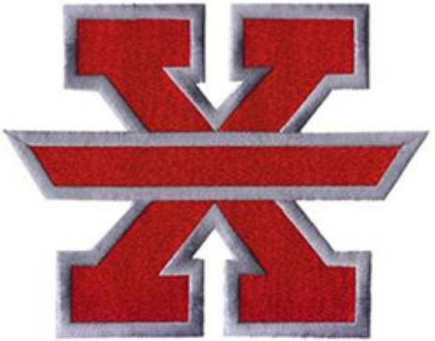Picture of Letter X with Banner Machine Embroidery Design