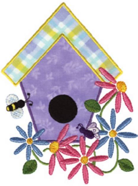 Picture of Birdhouse Applique Machine Embroidery Design