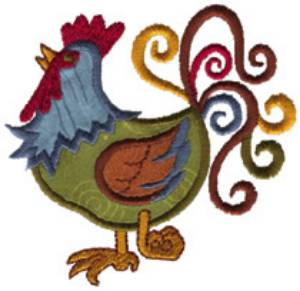 Picture of ROOSTER APPLIQUE Machine Embroidery Design