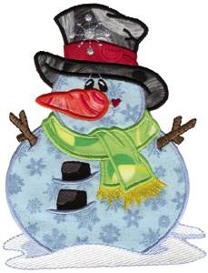 Picture of Snowman Applique Machine Embroidery Design