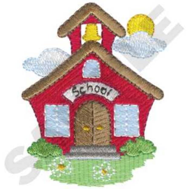 Picture of School House Machine Embroidery Design