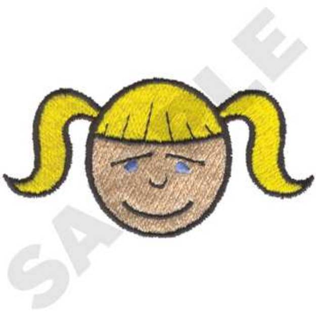 Picture of Stick Girl Face Machine Embroidery Design