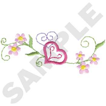 Hearts & Flowers Accent Machine Embroidery Design