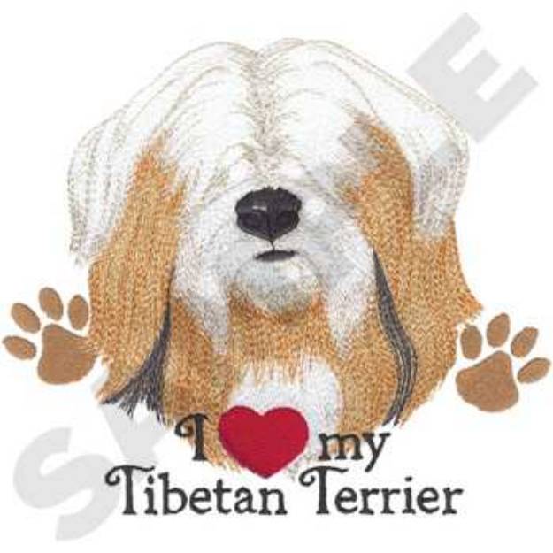 Picture of Tibetan Terrier Machine Embroidery Design