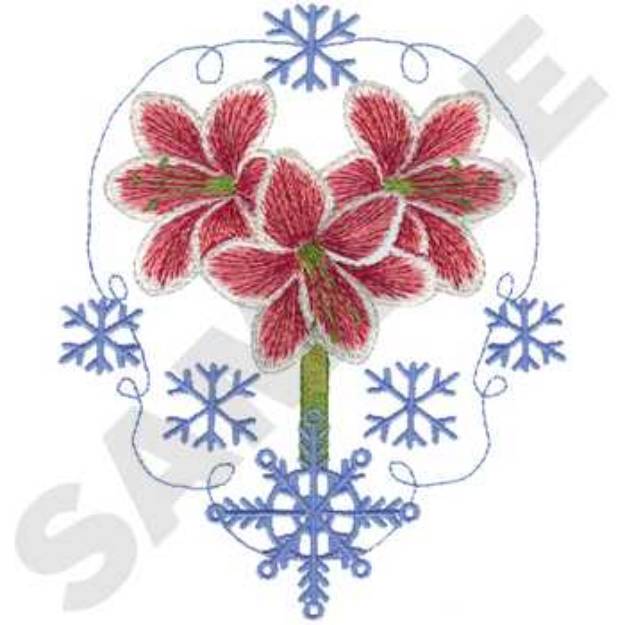 Picture of Flower & Snowflake Machine Embroidery Design