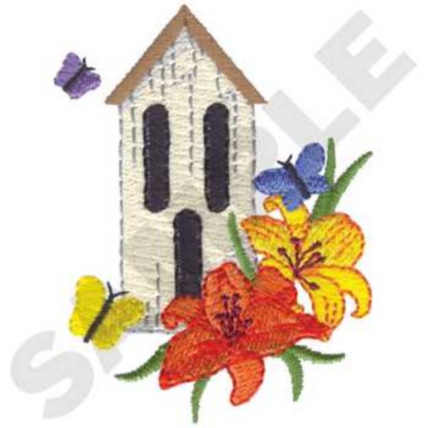 Picture of Butterfly House Machine Embroidery Design