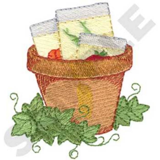 Picture of Terra Cotta Pot Machine Embroidery Design