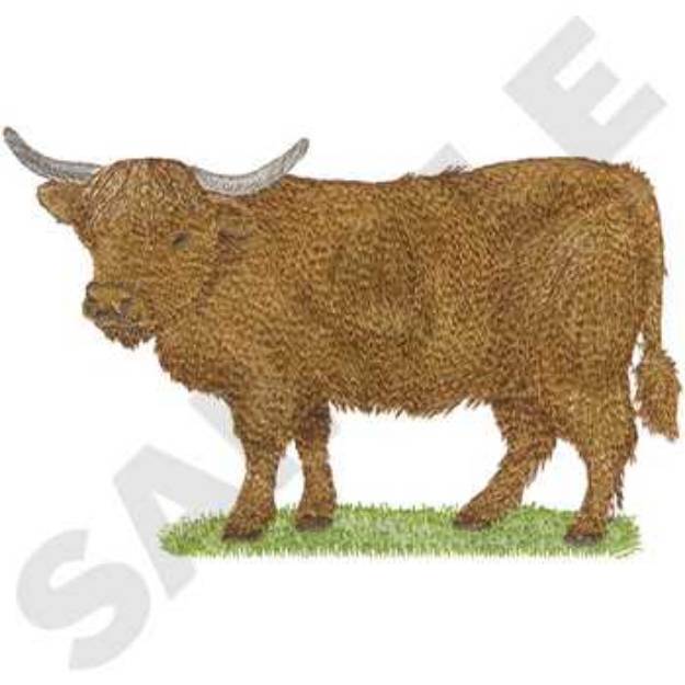 Picture of Scottish Highland Cow Machine Embroidery Design