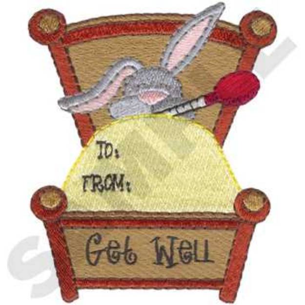 Picture of Get Well Tag Machine Embroidery Design