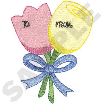 Flowers Tag Machine Embroidery Design