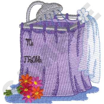 Bridal Shower Tag Machine Embroidery Design