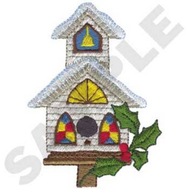 Picture of Winter Birdhouse Machine Embroidery Design