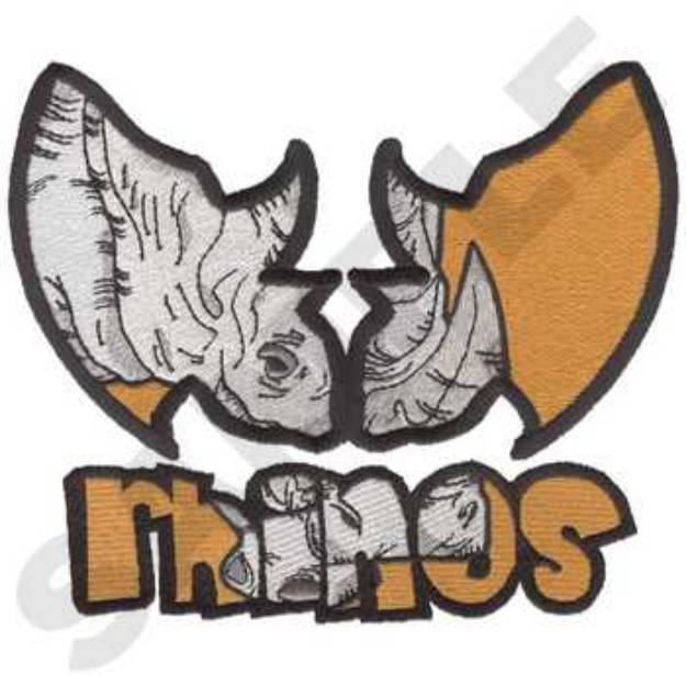 Picture of Rhinos Machine Embroidery Design