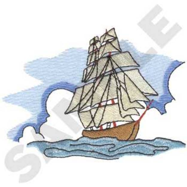 Picture of Clipper Ship Machine Embroidery Design