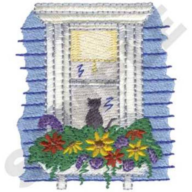 Picture of Spring Window Box Machine Embroidery Design