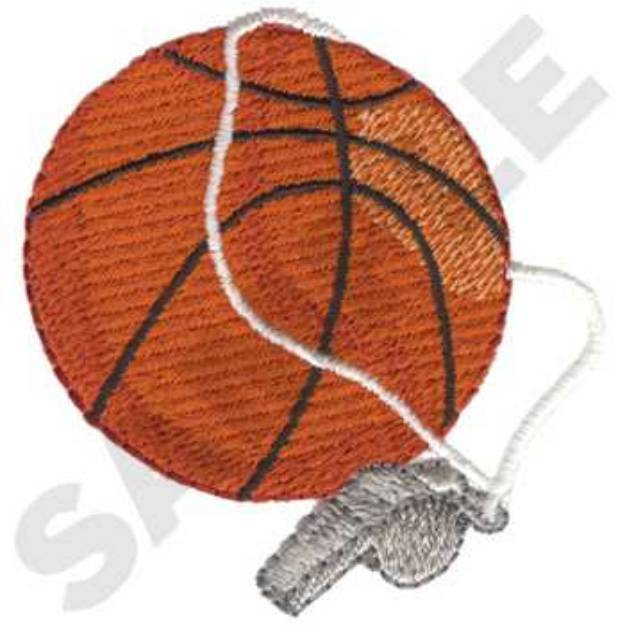 Picture of Basketball Whistle Machine Embroidery Design