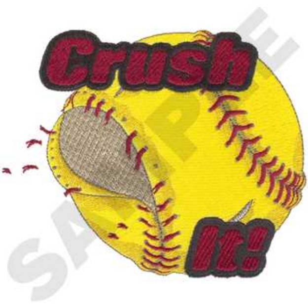 Picture of Softball Logo Machine Embroidery Design