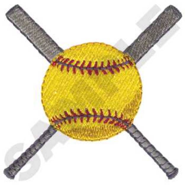 Picture of Softball Logo Machine Embroidery Design