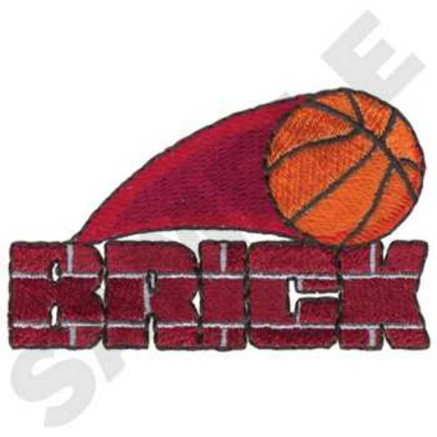Picture of Basketball Brick Machine Embroidery Design