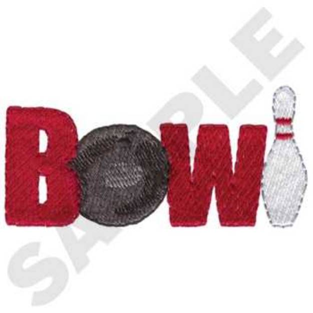 Picture of Bowling text Machine Embroidery Design