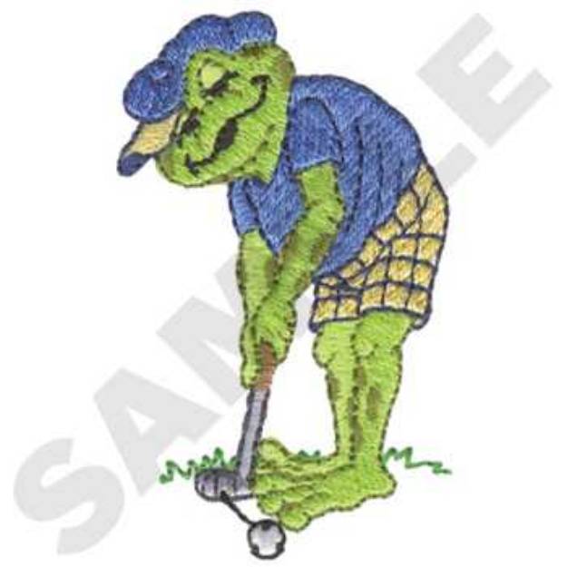 Picture of Putting Frog Machine Embroidery Design