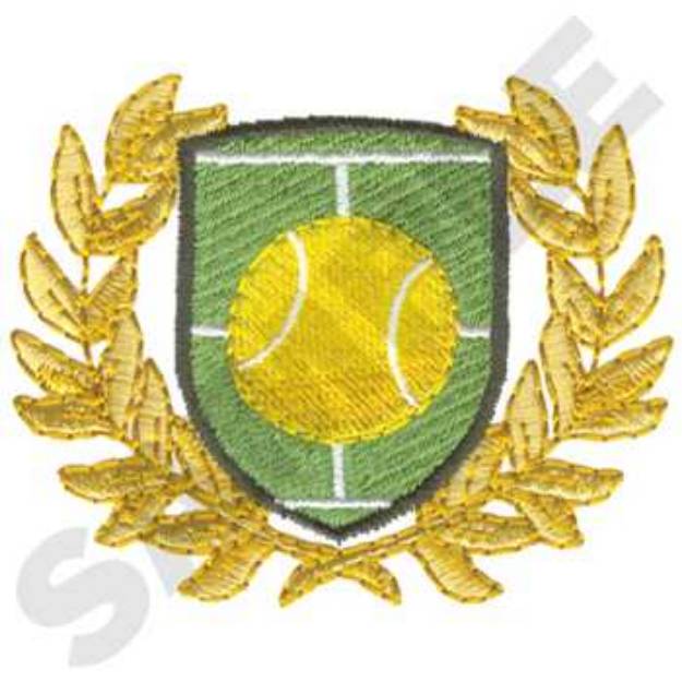 Picture of Tennis Crest Machine Embroidery Design