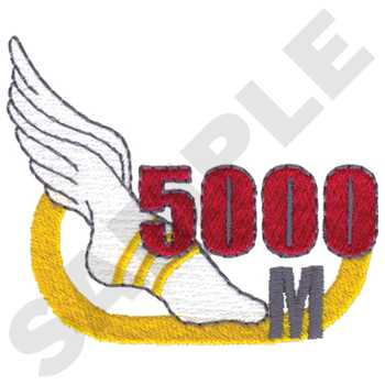 5000 Meter Race Machine Embroidery Design