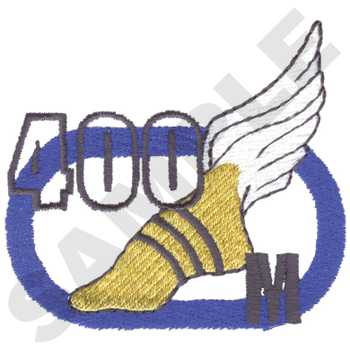 400 Meter Race Logo Machine Embroidery Design