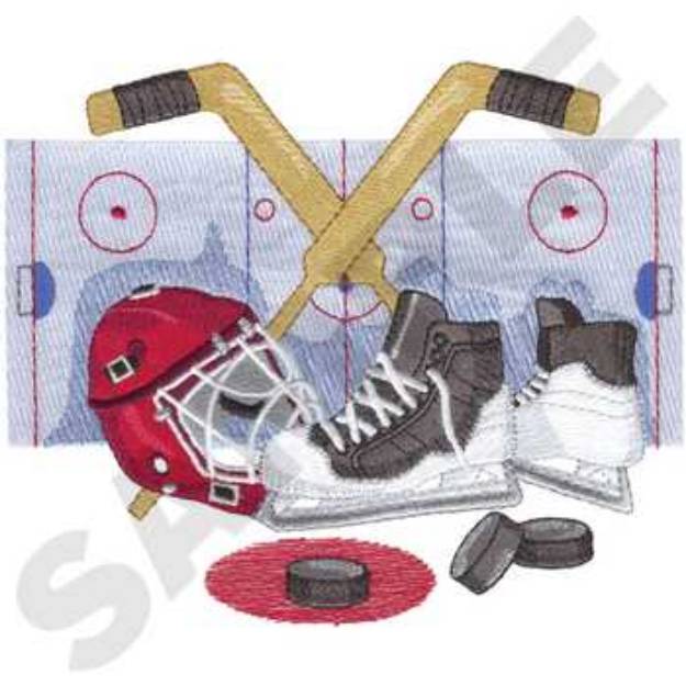 Picture of Hockey Gear Machine Embroidery Design