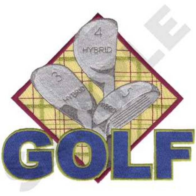 Picture of Golf with Hybrids Machine Embroidery Design