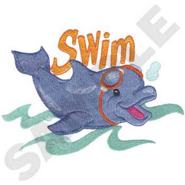 Picture of Swiming  scene Machine Embroidery Design