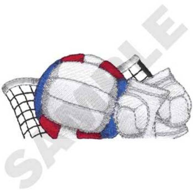 Picture of Volleyball Pocket Topper Machine Embroidery Design