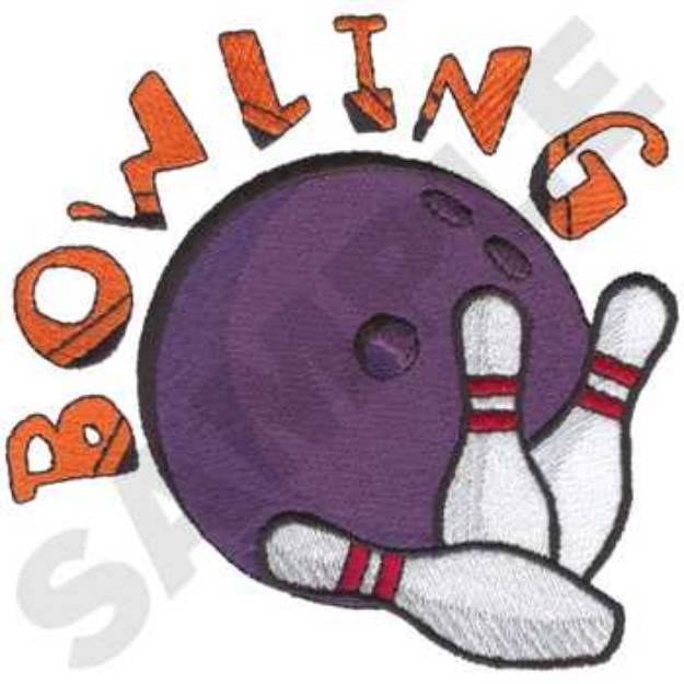 Picture of Bowling logo Machine Embroidery Design