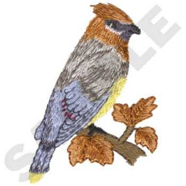 Picture of Cedar Waxwing Machine Embroidery Design