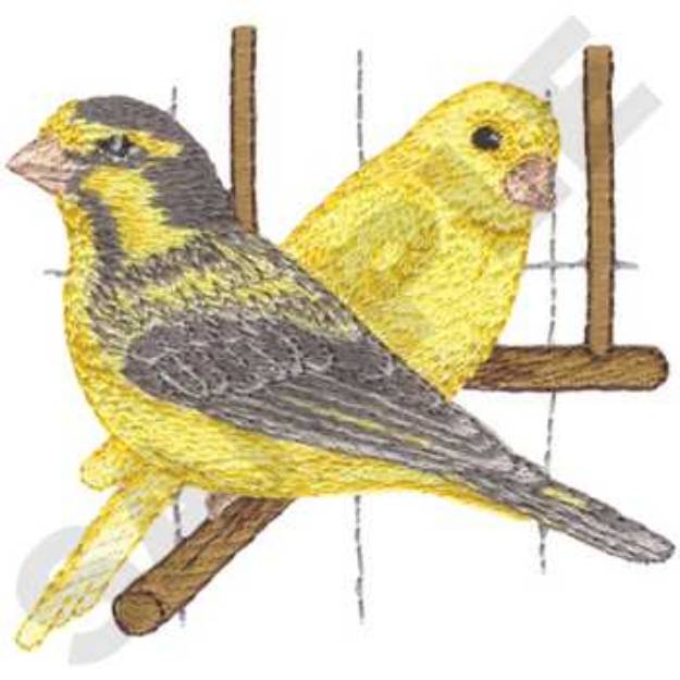 Picture of Canaries Machine Embroidery Design