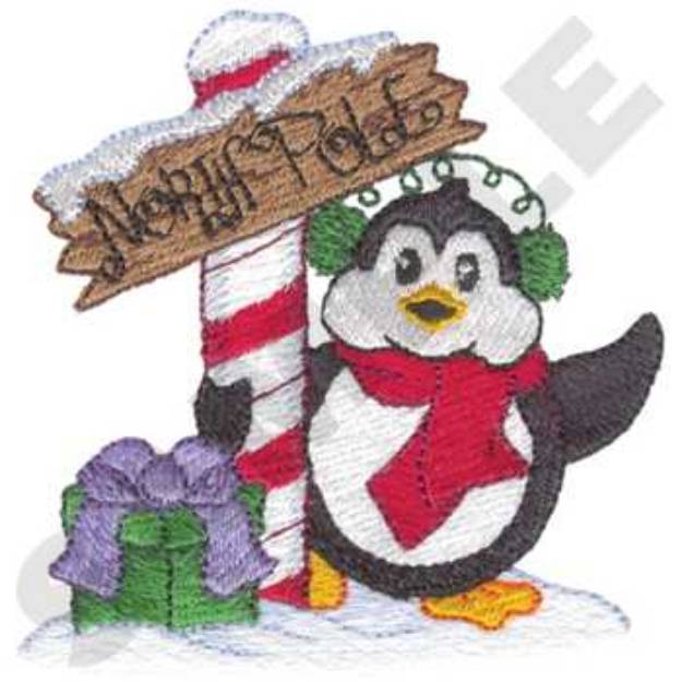 Picture of North Pole Sign Machine Embroidery Design