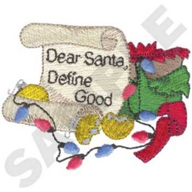 Picture of Santa Define Good Machine Embroidery Design