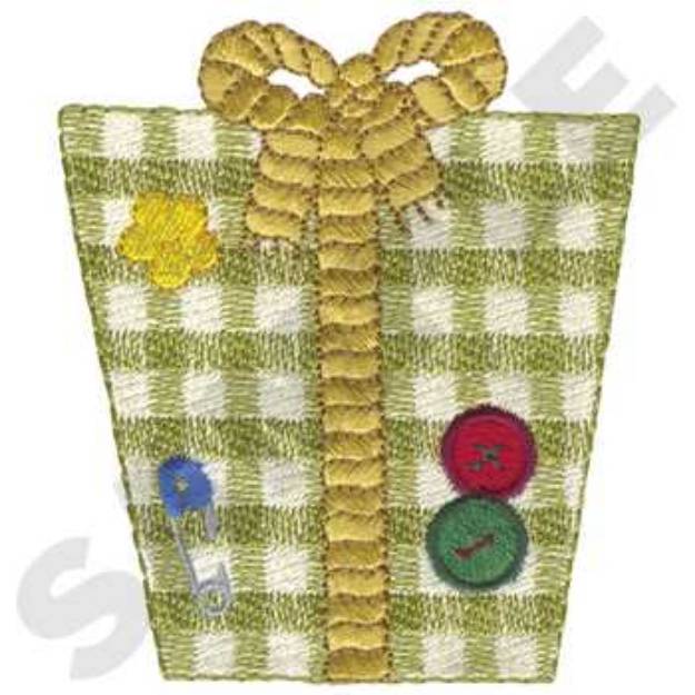 Picture of Gingham Present Machine Embroidery Design