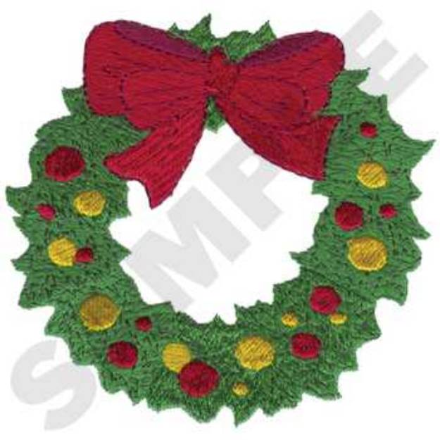 Picture of Christmas Wreath Machine Embroidery Design